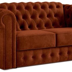 Jay-Be Chesterfield Fabric 2 Seater Sofa Bed - Orange