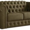 Jay-Be Chesterfield Fabric 2 Seater Sofa Bed - Sage Green