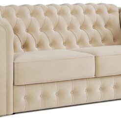 Jay-Be Chesterfield Fabric 3 Seater Sofa Bed - Cream