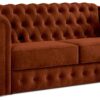 Jay-Be Chesterfield Fabric 3 Seater Sofa Bed - Orange