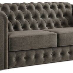 Jay-Be Chesterfield Fabric 3 Seater Sofa Bed - Pewter