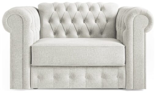 Jay-Be Chesterfield Fabric Cuddle Chair Sofa Bed -Light Grey