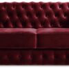 Jay-Be Chesterfield Velvet 2 Seater Sofa Bed - Burgundy