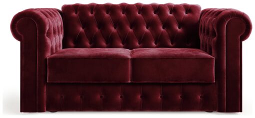 Jay-Be Chesterfield Velvet 2 Seater Sofa Bed - Burgundy