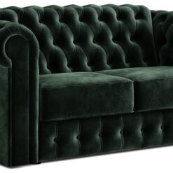 Jay-Be Chesterfield Velvet 2 Seater Sofa Bed - Dark Green