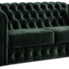 Jay-Be Chesterfield Velvet 3 Seater Sofa Bed - Dark Green