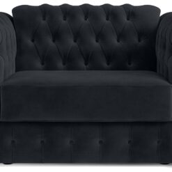 Jay-Be Chesterfield Velvet Cuddle Chair Sofa Bed - Charcoal