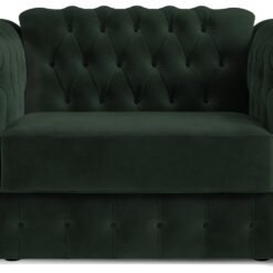 Jay-Be Chesterfield Velvet Cuddle Chair Sofa Bed -Dark Green