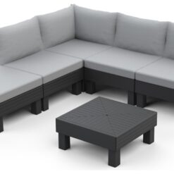 Keter Elements 5 Seater Plastic Garden Sofa Set - Grey