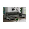 (Large, Grey) Corner Velvet Ottoman Storage Large Sofa Bed