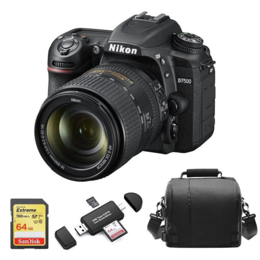Nikon D7500+Af-S 18-300Mm F3.5-6.3G Ed Vr Dx+64Gb Card+Bag+Card Reader