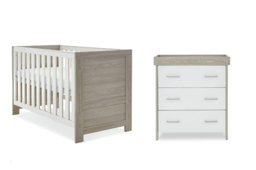 Obaby Nika 2 Piece Nursery Furniture Set - Grey and White