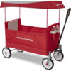 Radio Flyer 3957A EZ Wagon with Canopy, Folding Trolley for Kids, Red