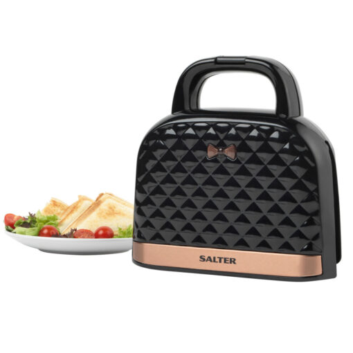 Sandwich Toaster Toastie Maker Machine Style Rose Gold/Black 750W