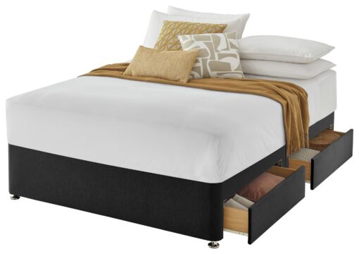 Silentnight Kingsize 4 Drawer Divan Bed Base - Charcoal