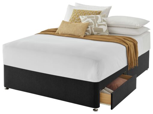 Silentnight Small Double 2 Drawer Divan Bed Base - Charcoal