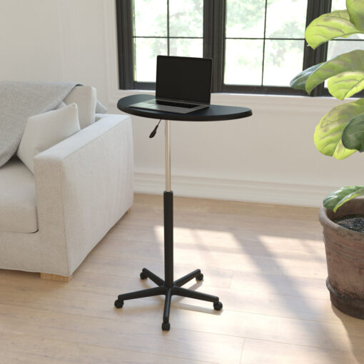 Sit to Stand Mobile Laptop Computer Desk - Portable Rolling Standing Desk