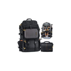 TARION Camera Backpack Large 2-in-1 with Extra Camera Bag for SLR D-SLR (25 litres, Black)