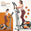 THERUN Elliptical Cross Trainer w/8 Levels Adjustable Resistance, LCD Monitor, Pulse Sensor, Bottle Holder, Elliptical Machine For Full Body Workout