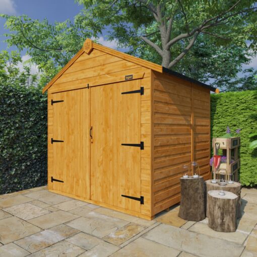 TigerFlex® Modular Buildings 6 ft. W x 5 ft. D Solid Wood Shiplap Apex Bike Shed