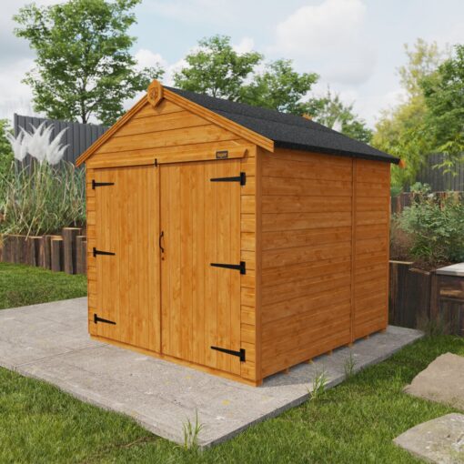 TigerFlex® Modular Buildings 6 ft. W x 6 ft. D Solid Wood Shiplap Apex Bike Shed