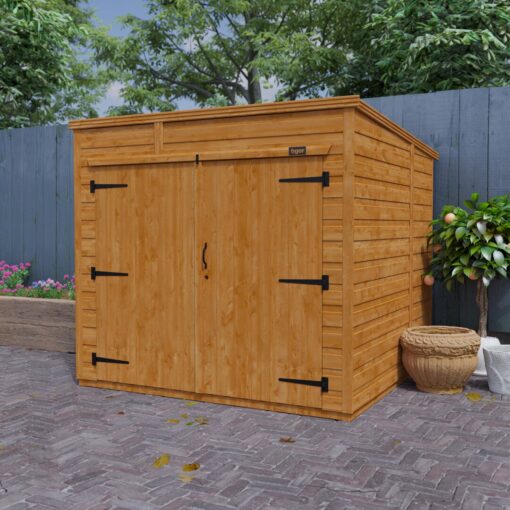 TigerFlex® Modular Buildings 6 ft. W x 6 ft. D Solid Wood Shiplap Pent Bike Shed