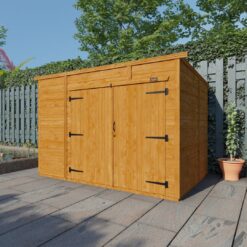 TigerFlex® Modular Buildings 8 ft. W x 5 ft. D Solid Wood Shiplap Pent Bike Shed