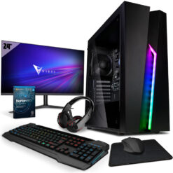 ( VI-44 | AMD Athlon PRO 300GE | Vega 3 | 16GB RAM | 2TB HDD | 240 SSD | Win 11 | WiFi | 24" Monitor Bundle ) Vibox VI Gaming PC