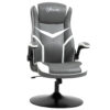 Vinsetto Racing Video Game Chair PVC Leather Computer Gaming Chair Grey