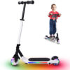 (White) Electric Scooters For Kids 8km/h, 60W, Adjustable, LED, Children E-Scooters
