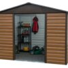 Yardmaster Woodgrain Shiplap Metal Windowless Shed - 10x8ft