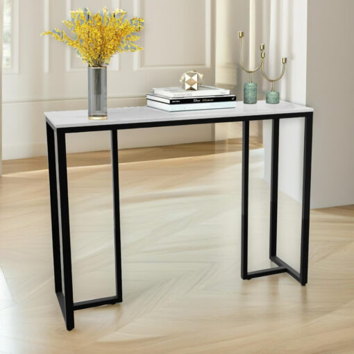 100cm Marble Console Table, Metal Frame, Entryway Furniture