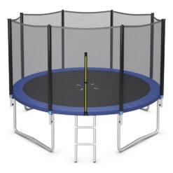 12 FT Outdoor Trampoline W/ Safety Closure Net Wear-Resistant Jumping Mat