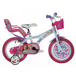 (12" Wheel) Dino Barbie Pink Kids Girls Bike with Basket