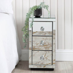 3 Drawers Bedside Table for Bedroom Furniture, 60cm Nightstand Storage Bed Cabinet Side Table