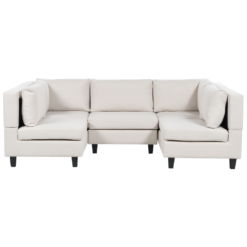 5-Seater Modular Fabric Sofa Light Beige UNSTAD