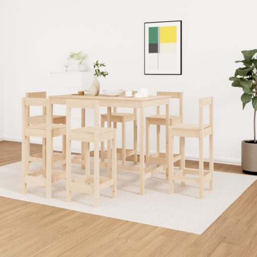 6 - Person Pine Solid Wood Dining Set