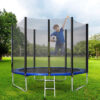 (6FT) 6FT Outdoor Kids Trampoline with Netting and Ladder Edge Cover Jumping Mat Safety Enclosure