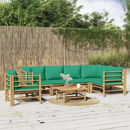 Aallyah Bamboo Wicker Seating Group with Cushions