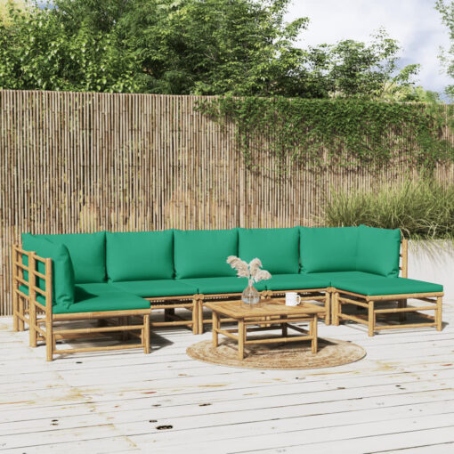 Aashild Bamboo Wicker Seating Group with Cushions