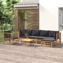 Abbiegail Bamboo Wicker Seating Group with Cushions