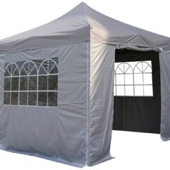 All Seasons 3m x 3m Pop Up Garden Gazebo & Side Panels- Grey