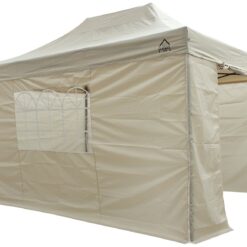 All Seasons 3mx4.5m Pop Up Garden Gazebo & Side Panels-Beige