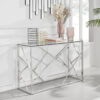 Alma Luxury Frame Glass Console Hallway Side Table - Modern Glam Design