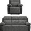 Argos Home Bradley Chair & 3 Seater Recliner Sofa - Charcoal