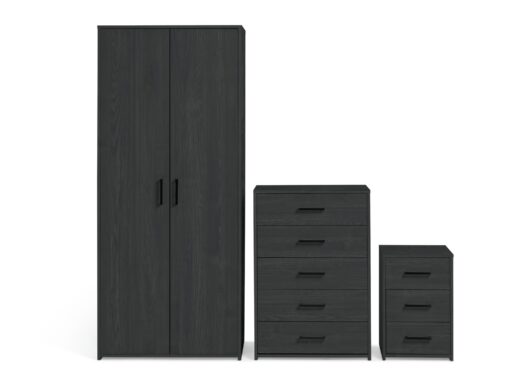 Argos Home Oslo 3 Piece 2 Door Wardrobe Set-Black Oak Effect