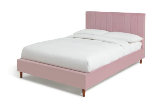 Argos Home Pandora Double Velvet Bed Frame - Blush Pink