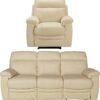 Argos Home Paolo Chair & 3 Seater Manual Recline Sofa -Ivory