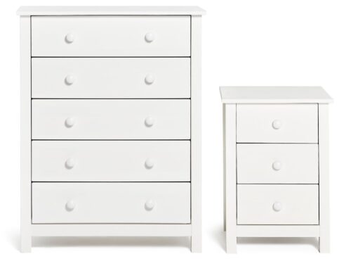 Argos Home Scandinavia Bedside & 5 Drawer Chest Set - White