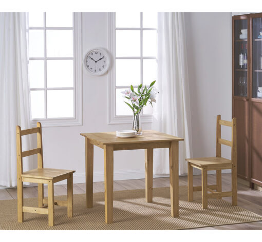 Bartel 2 Person Pine Solid Wood Dining Set